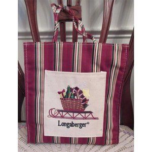 Longaberger Basket Holiday Stripe Sleigh Tote Bag… - image 1